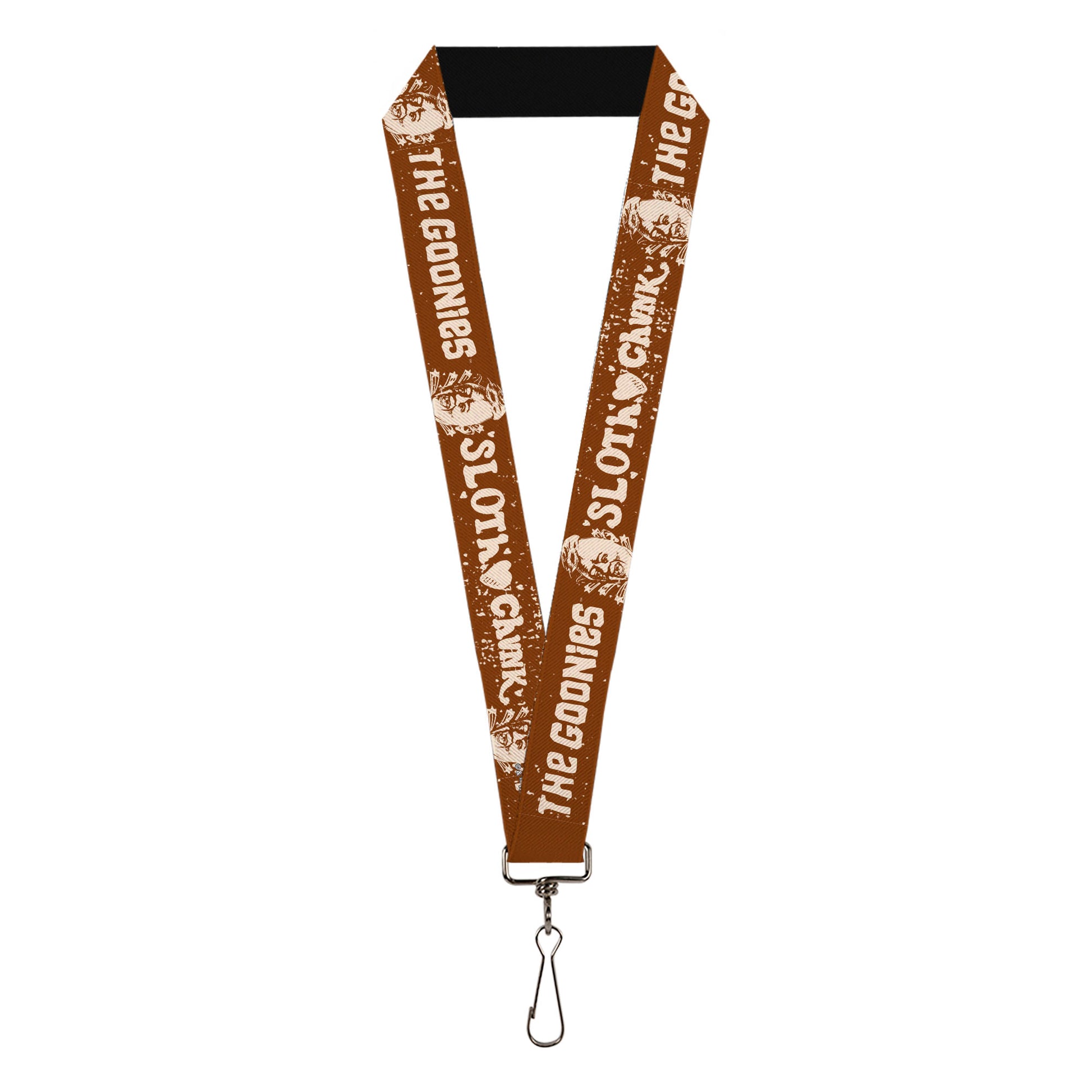 Lanyard - 1.0" - THE GOONIES SLOTH LOVE CHUNK Quote and Title Logo Brown/Tan Lanyards The Goonies