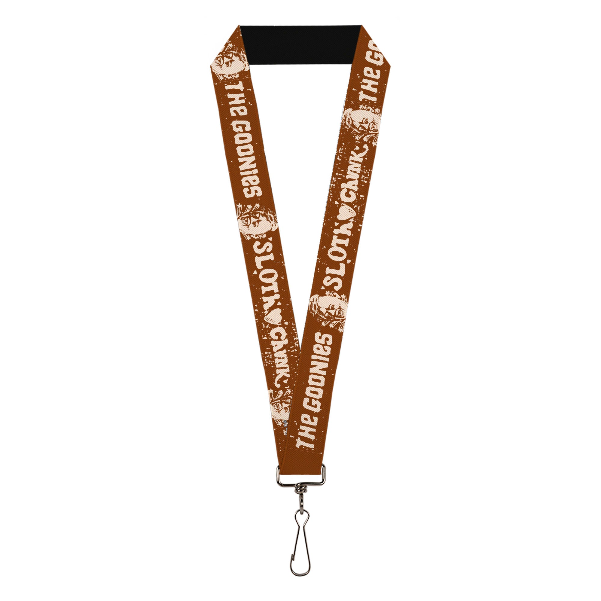 Lanyard - 1.0" - THE GOONIES SLOTH LOVE CHUNK Quote and Title Logo Brown/Tan Lanyards The Goonies