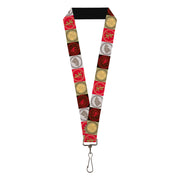 Lanyard - 1.0" - Game of Thrones 4-House Sigil Symbol Blocks Multi Color Lanyards Game of Thrones