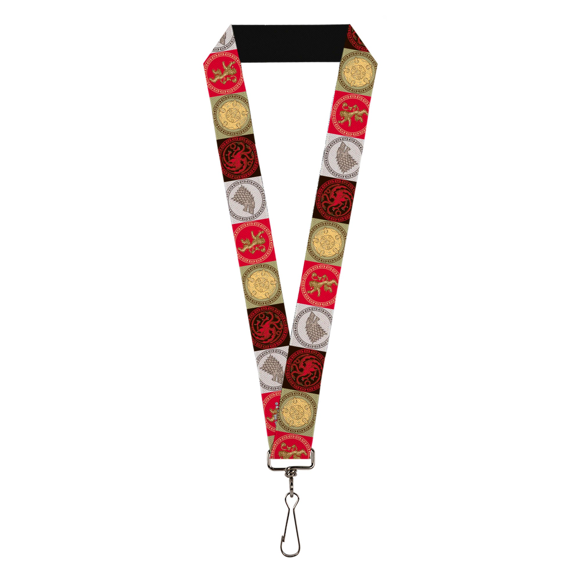 Lanyard - 1.0" - Game of Thrones 4-House Sigil Symbol Blocks Multi Color Lanyards Game of Thrones