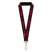 Lanyard - 1.0" - HOUSE OF THE DRAGON Dragon Icon Black Red White Lanyards House of the Dragon