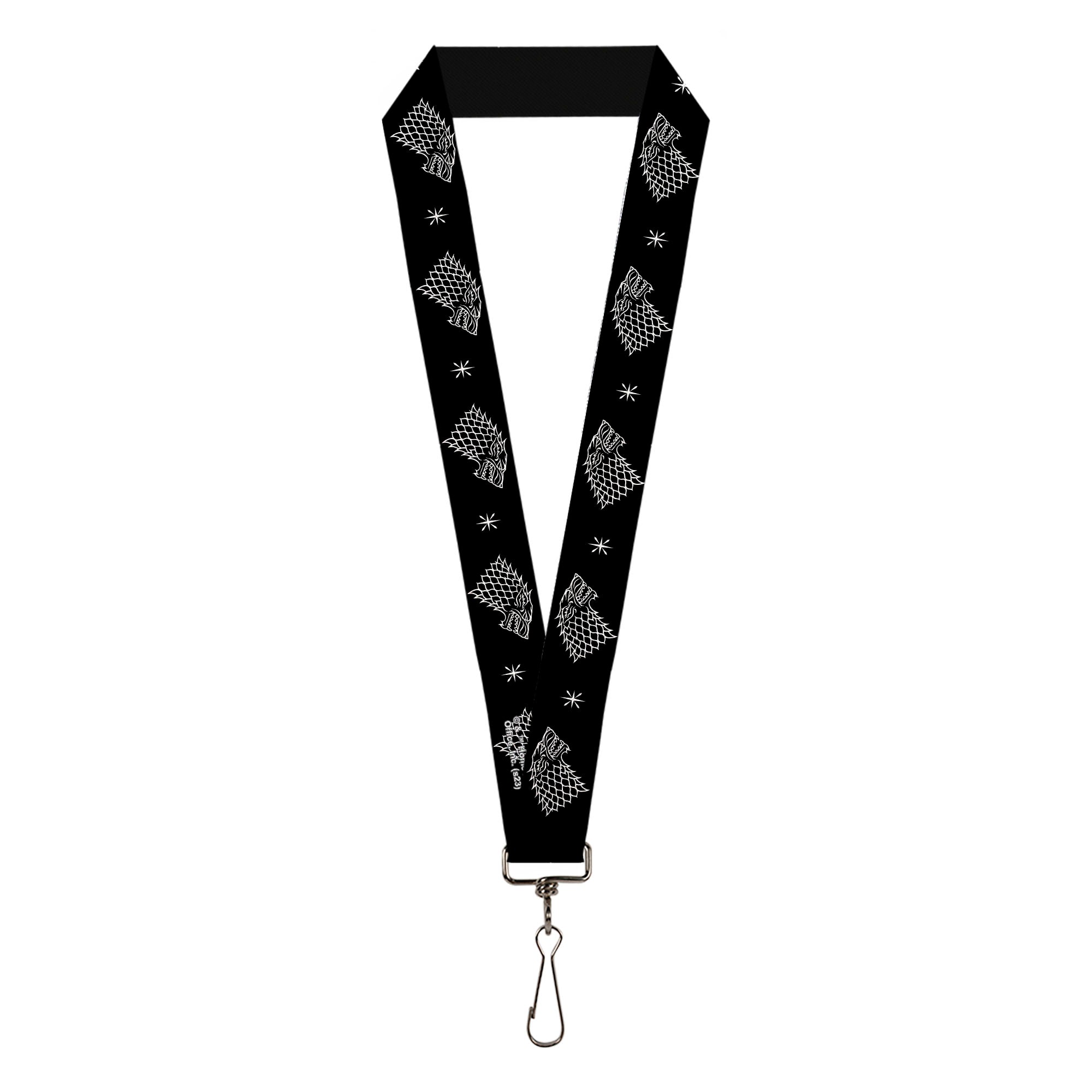 Lanyard - 1.0" - Game of Thrones House of Stark Sigil Black/White Lanyards Game of Thrones