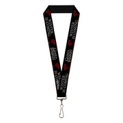 Lanyard - 1.0" - GAME OF THRONES WINTER IS COMING Stark Sigil Black/White/Red Lanyards Game of Thrones