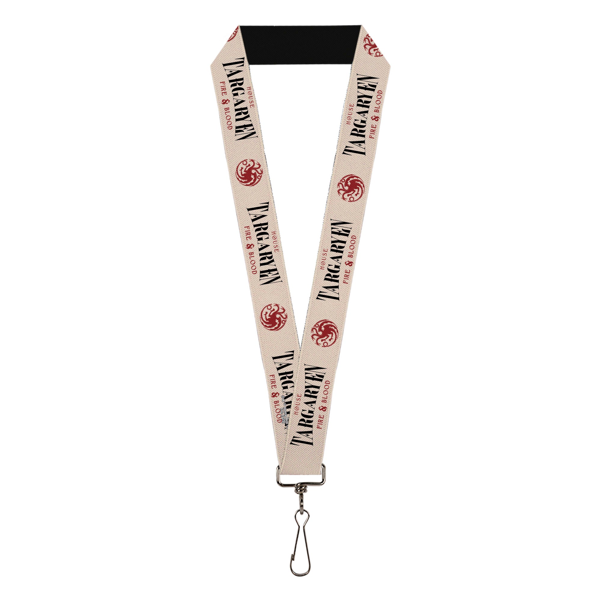 Lanyard - 1.0" - Game of Thrones TARGARYEN HOUSE OF FIRE & BLOOD Sigil White/Red/Black Lanyards Game of Thrones