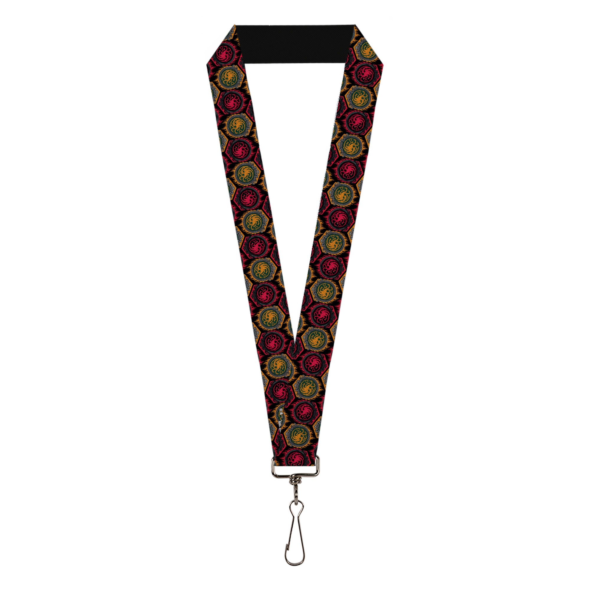 Lanyard - 1.0" - House of the Dragon Targaryen Sigil Flip Black/Red/Orange Lanyards House of the Dragon