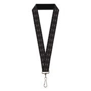 Lanyard - 1.0" - Skelanimals Pen the Penguin Pose Plaid Grays/Black Lanyards Skelanimals