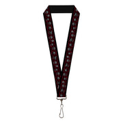 Lanyard - 1.0" - Skelanimals Six Character Collage Black/Red/Grays Lanyards Skelanimals