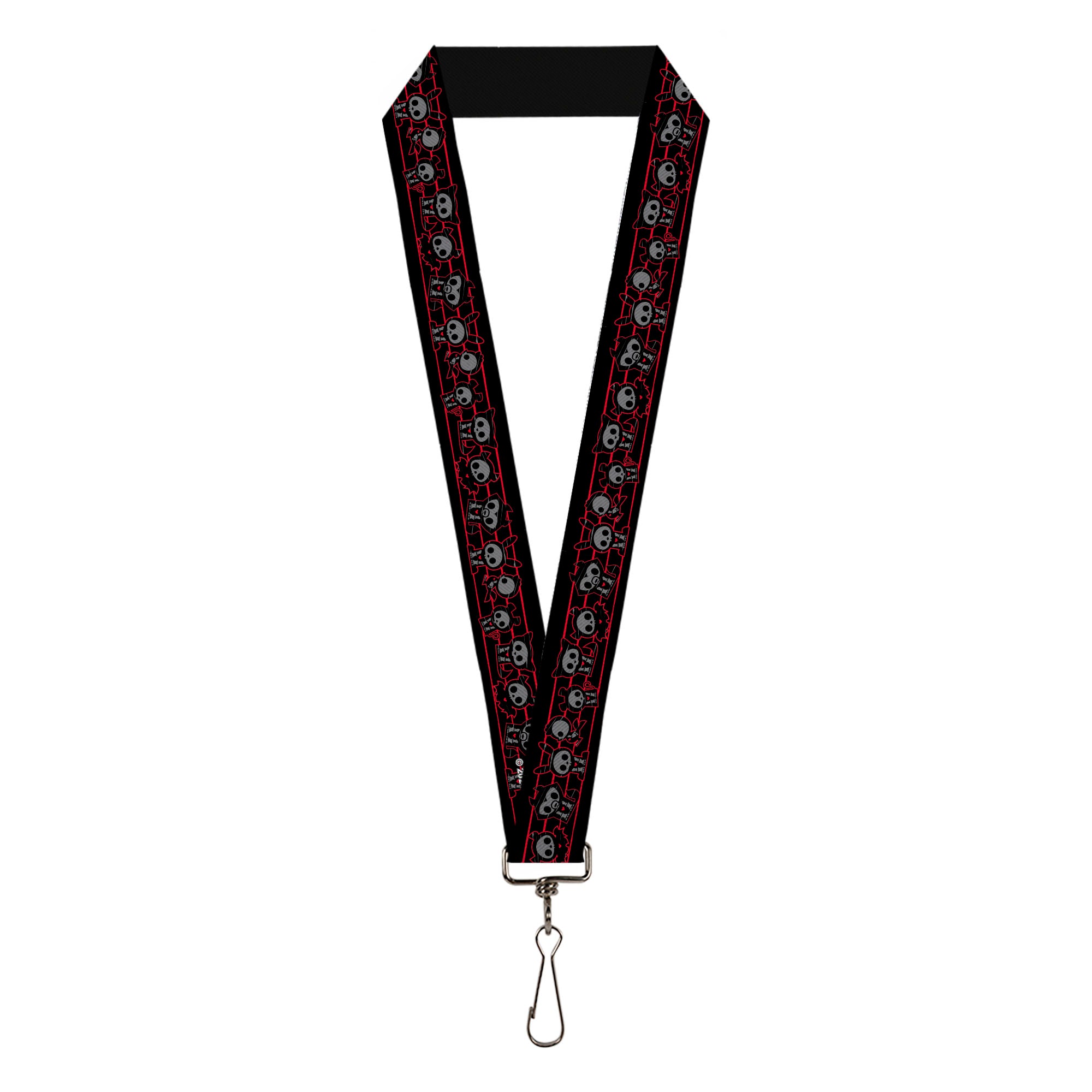 Lanyard - 1.0" - Skelanimals Six Character Collage Black/Red/Grays Lanyards Skelanimals