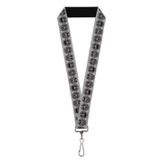 Lanyard - 1.0" - Skelanimals Diego Jack Kits Portraits Gray/Black Lanyards Skelanimals