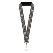 Lanyard - 1.0" - Skelanimals Animal Poses Stacked Black/White/Red Lanyards Skelanimals
