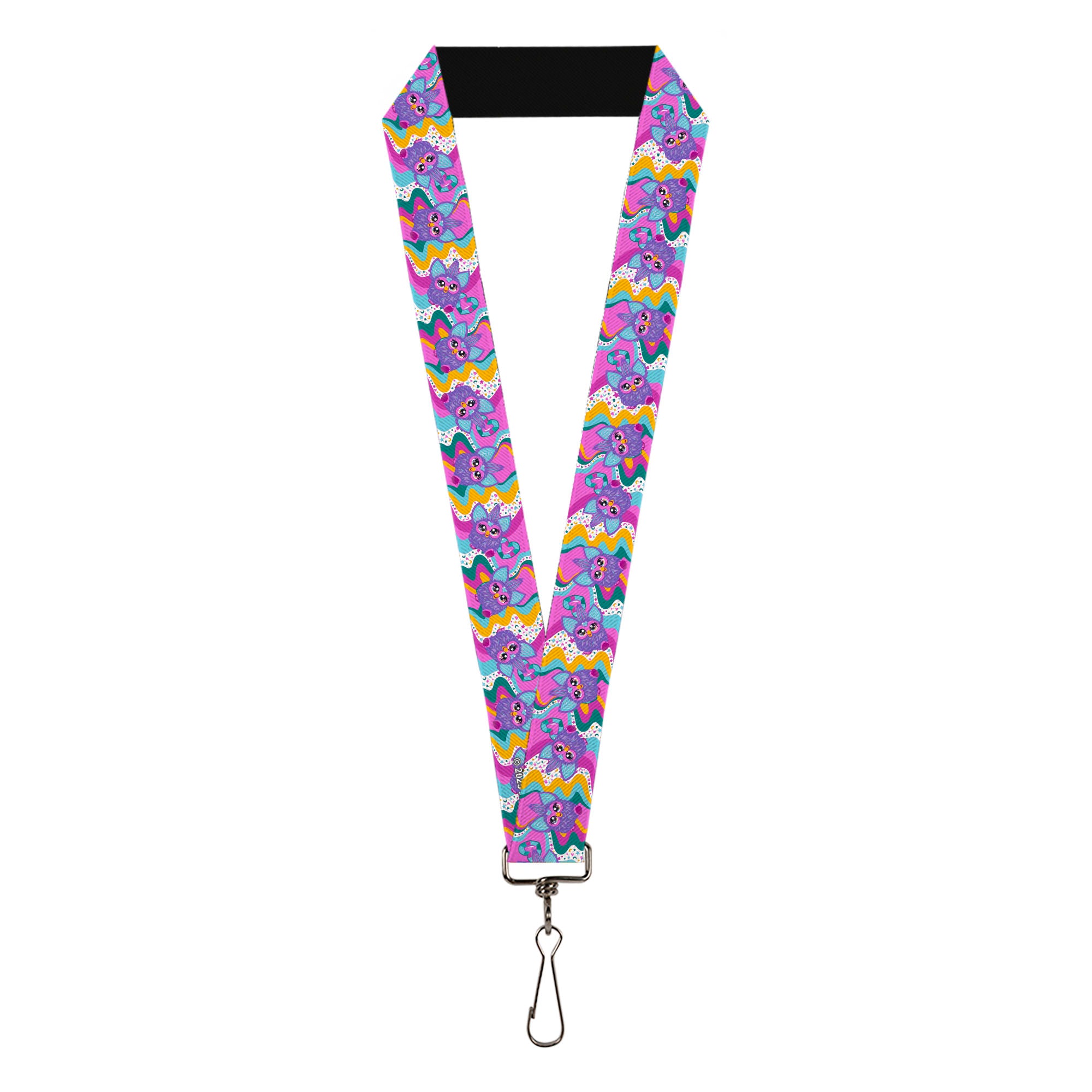 Lanyard - 1.0" - Furby Purple Dancing Pose Collage Multi Color Lanyards Furby