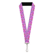 Lanyard - 1.0" - Furby and Furblets Galaxy Grid Collage Pink/Purple Lanyards Furby