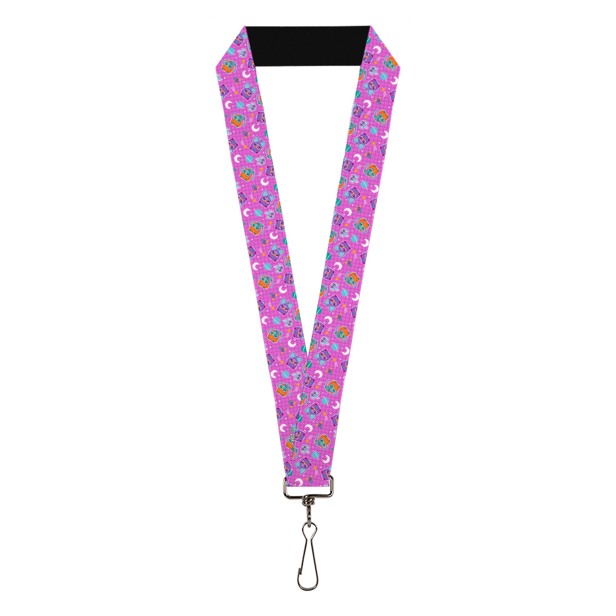Lanyard - 1.0" - Furby and Furblets Galaxy Grid Collage Pink/Purple Lanyards Furby