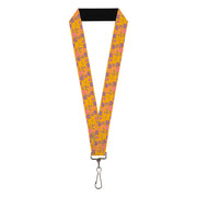Lanyard - 1.0" - Furby Furbish Phrases and Icons Orange/Pink/Purple Lanyards Furby