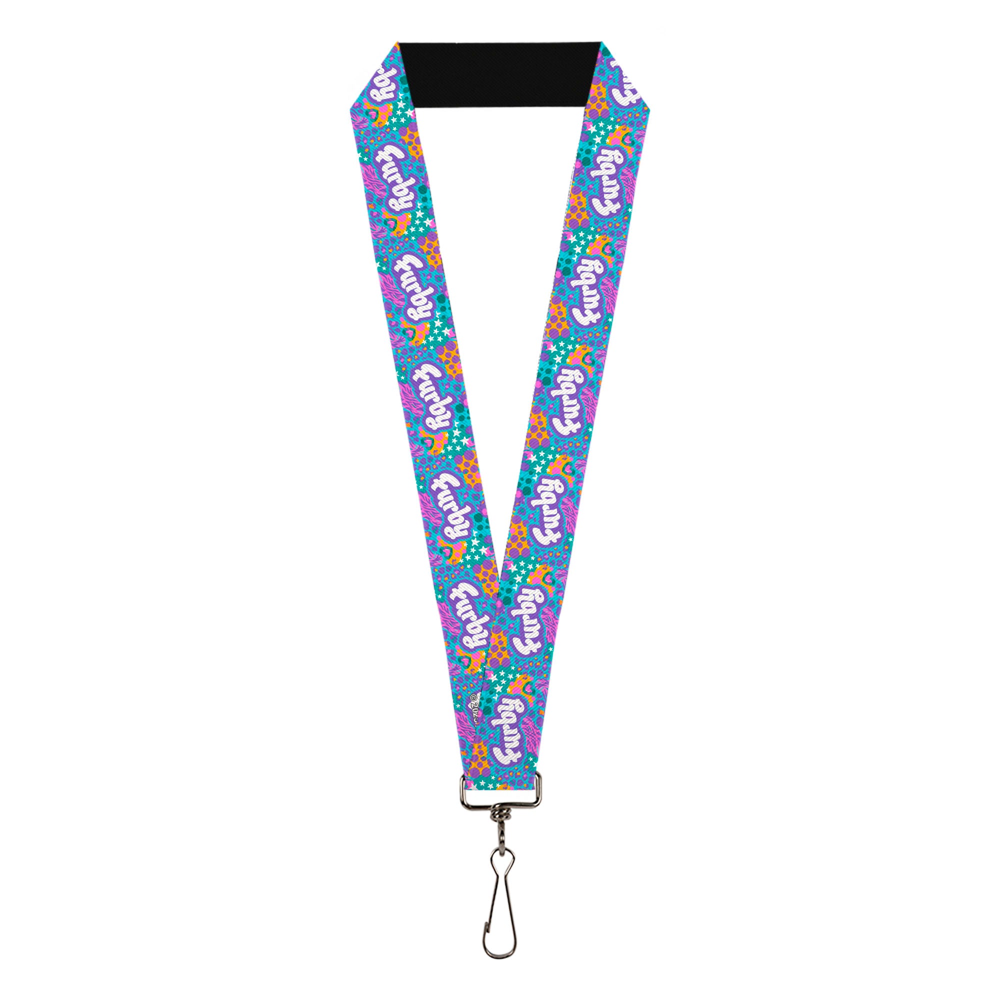 Lanyard - 1.0" - FURBY Title Logo and Fur Prints Collage Multi Color/White Lanyards Furby