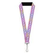 Lanyard - 1.0" - FURBY Title Logo Fur Print White/Lavender/Purple Lanyards Furby