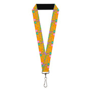 Lanyard - 1.0" - Furby Furbmoji and Furbish Phrases and Icons Orange/Pink/Purple Lanyards Furby