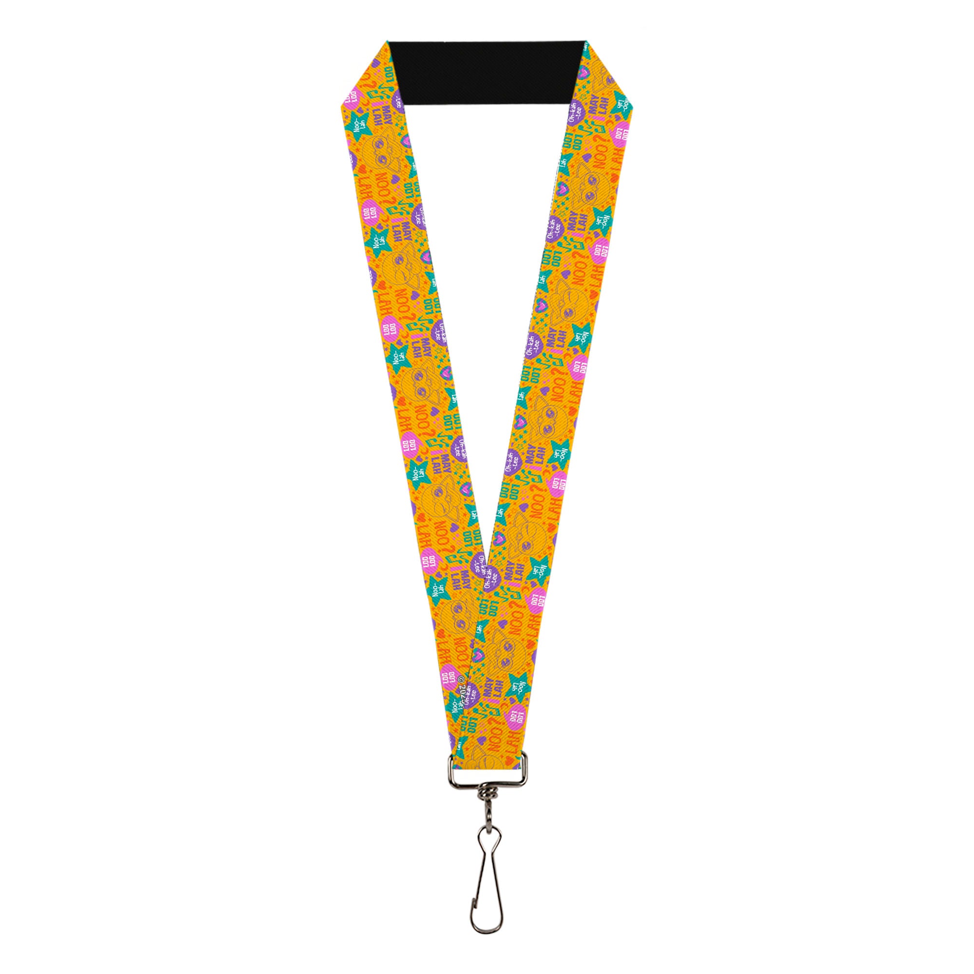 Lanyard - 1.0" - Furby Furbmoji and Furbish Phrases and Icons Orange/Pink/Purple Lanyards Furby