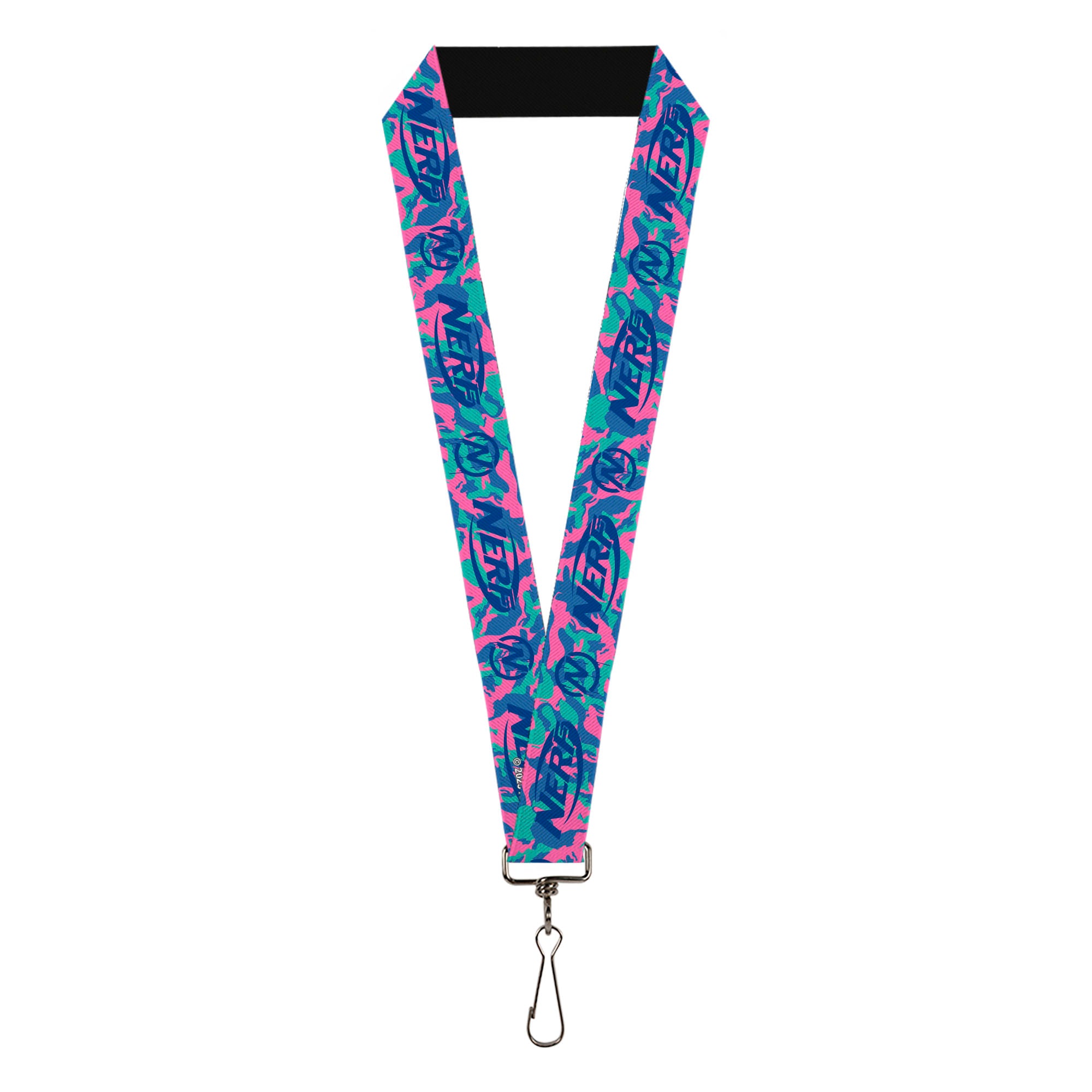 Lanyard - 1.0" - NERF Logo and Icon Camo Blues/Pinks Lanyards Nerf