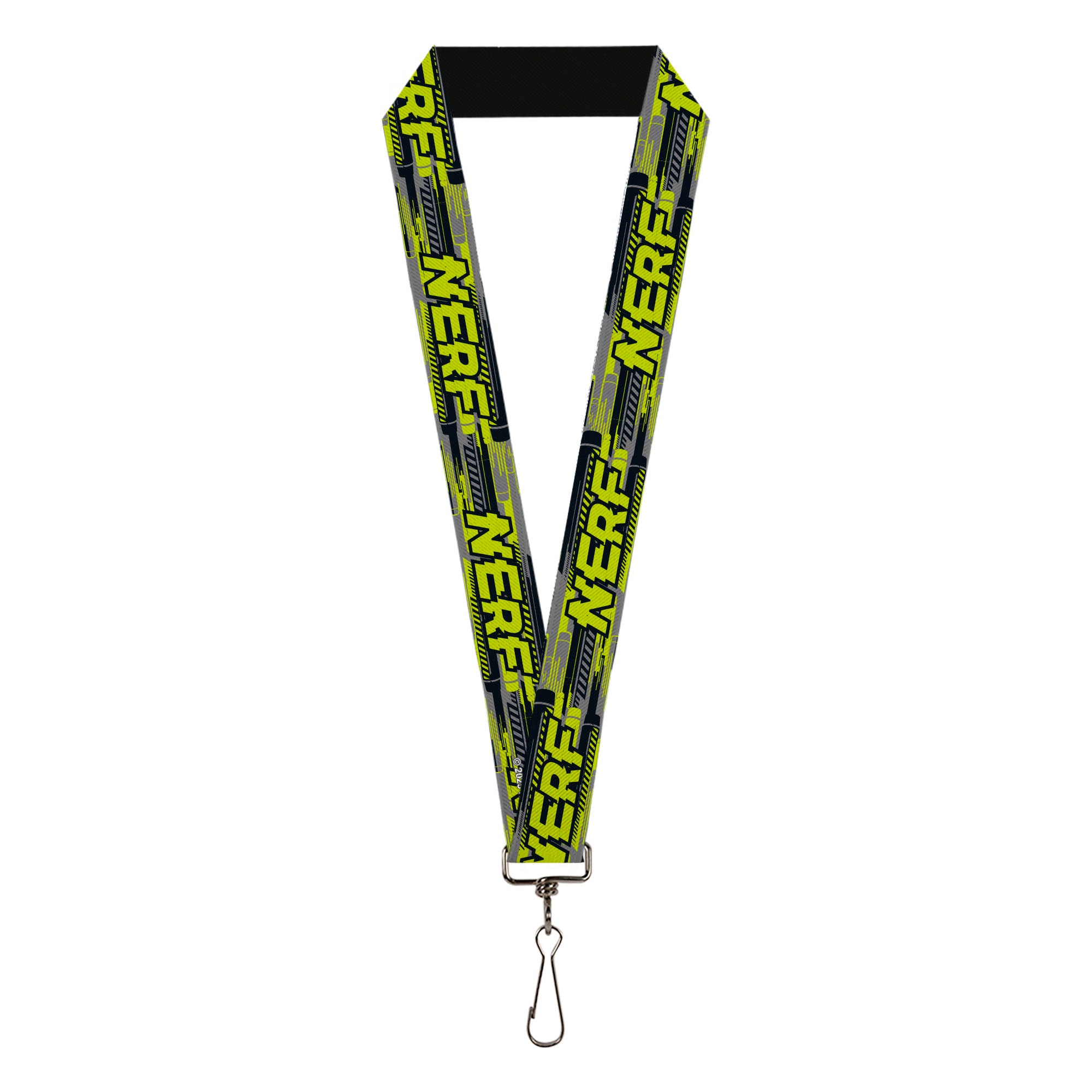 Lanyard - 1.0" - NERF Text Glitch Logo Gray/Yellow/Black Lanyards Nerf