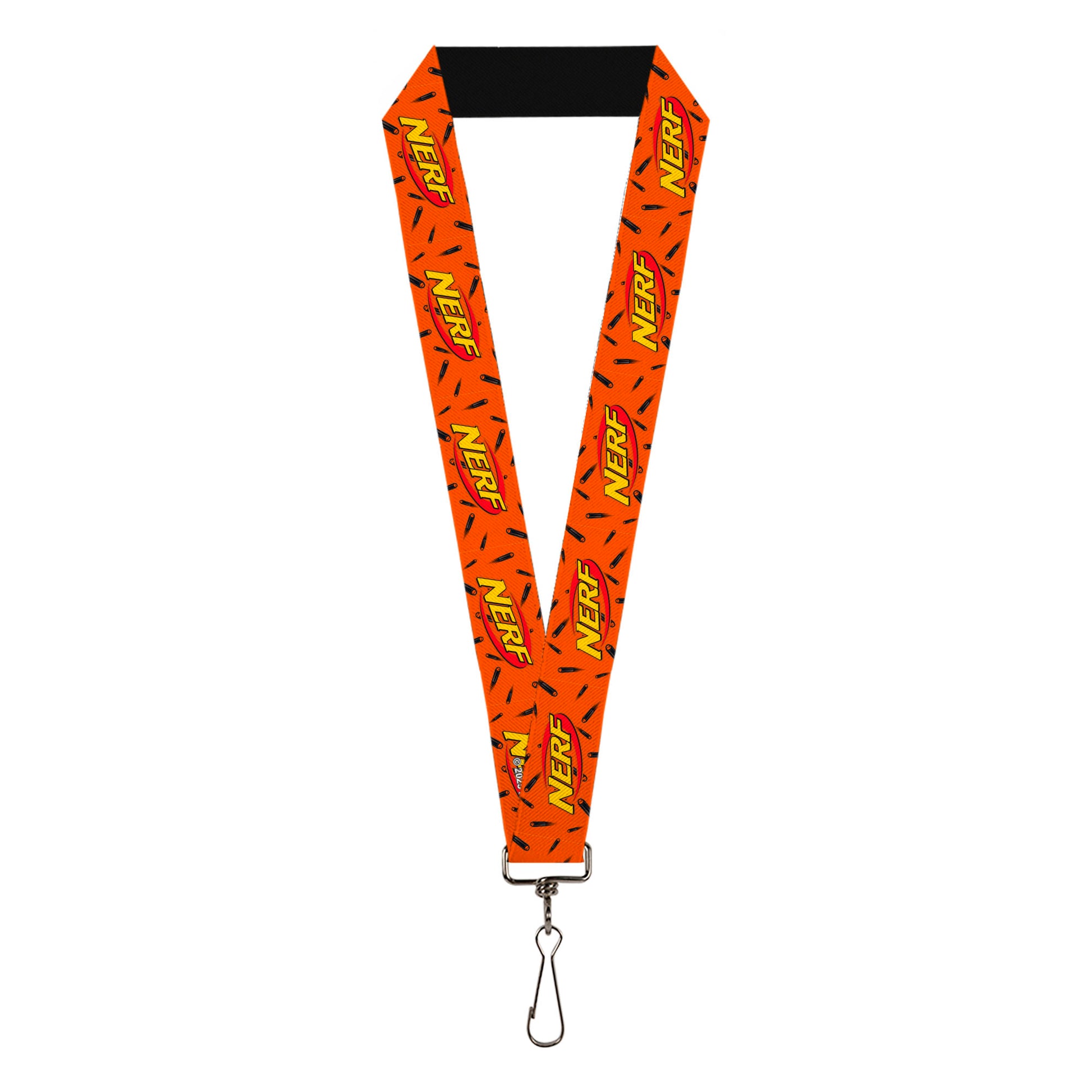 Lanyard - 1.0" - NERF Logo Darts Scattered Orange/Black Lanyards Nerf