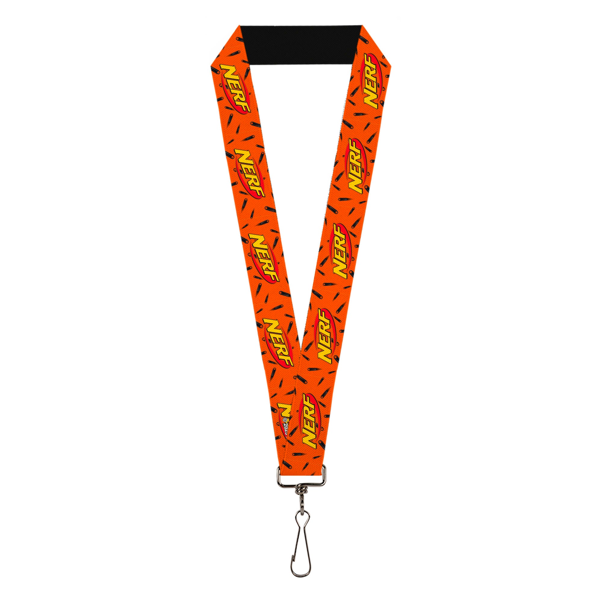 Lanyard - 1.0" - NERF Logo Darts Scattered Orange/Black Lanyards Nerf