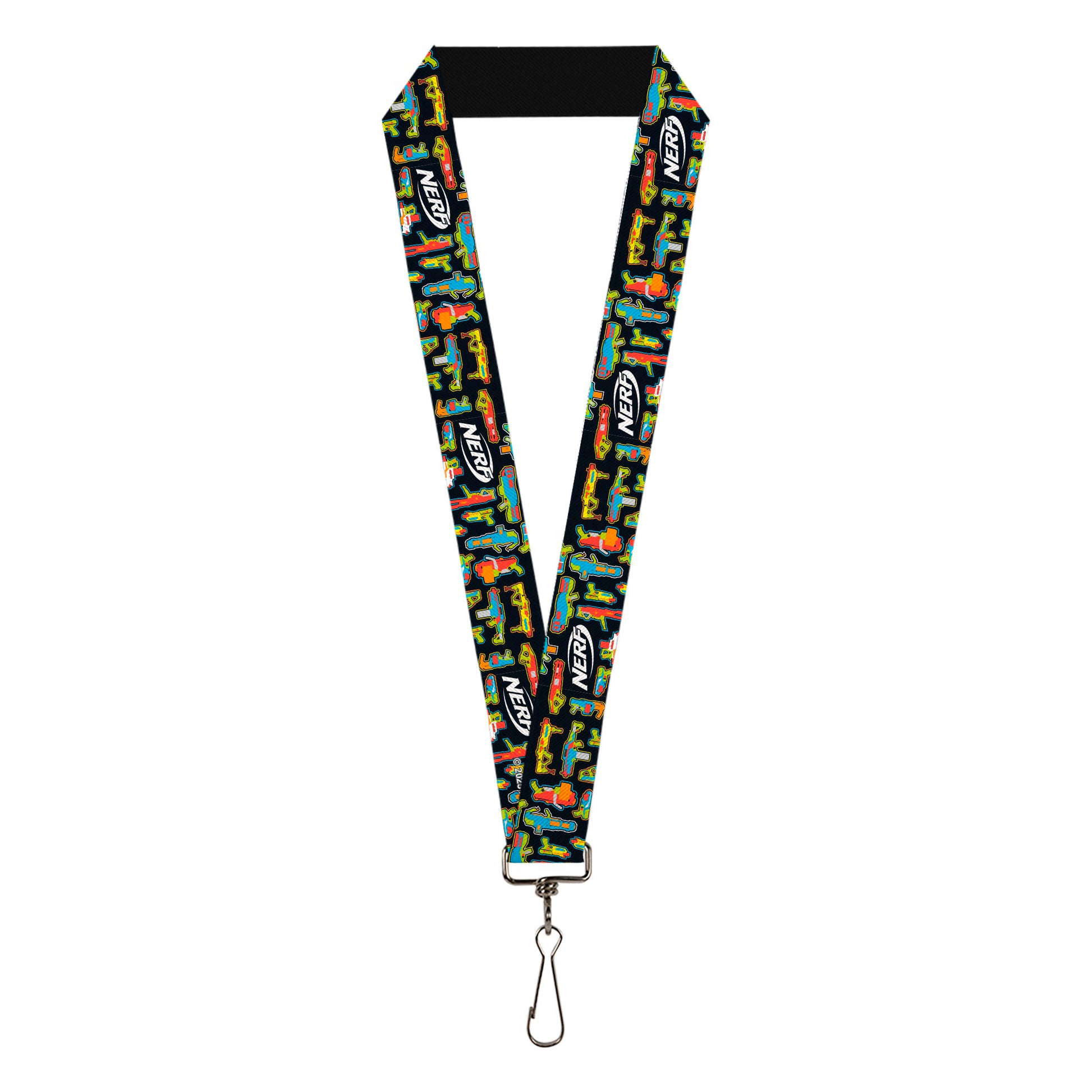 Lanyard - 1.0" - NERF Blasters Collage Black/Multi Color Lanyards Nerf
