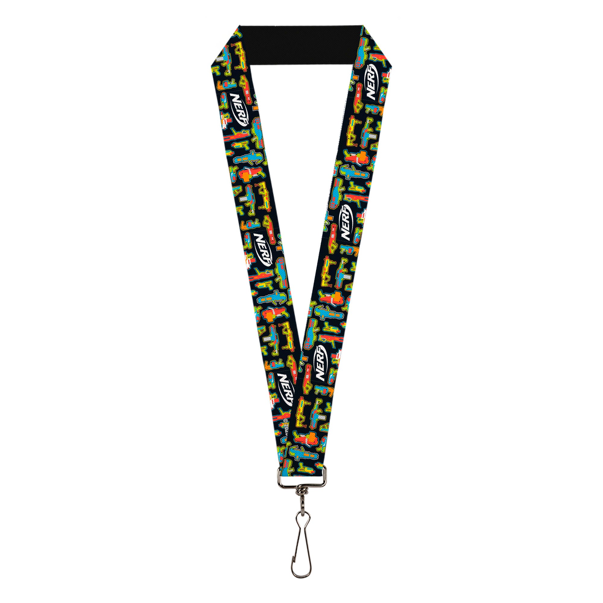 Lanyard - 1.0" - NERF Blasters Collage Black/Multi Color Lanyards Nerf