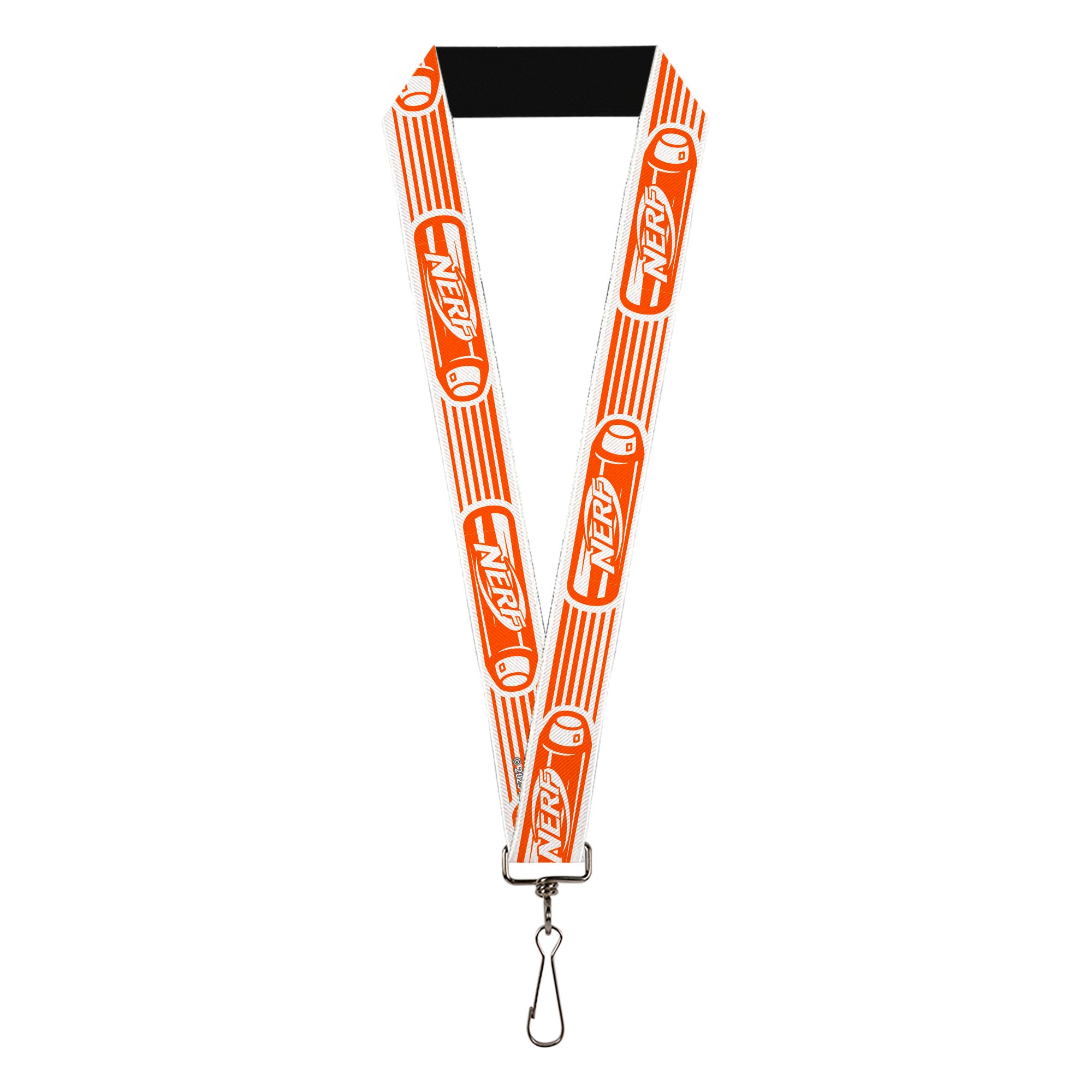 Lanyard - 1.0" - NERF Dart Logo Stripe White/Orange Lanyards Nerf