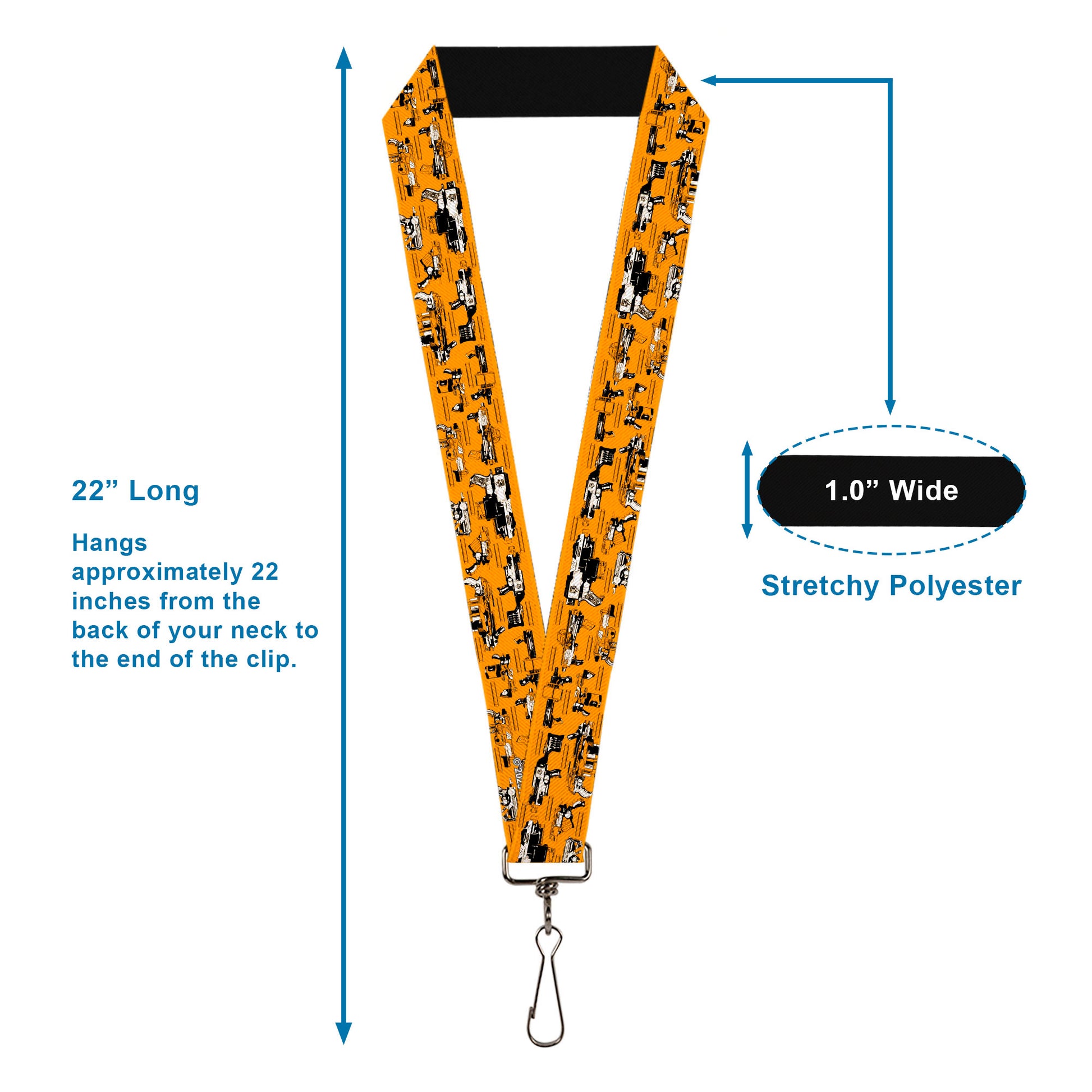 Lanyard - 1.0" - Nerf Blasters Collage Orange/Black Lanyards Nerf