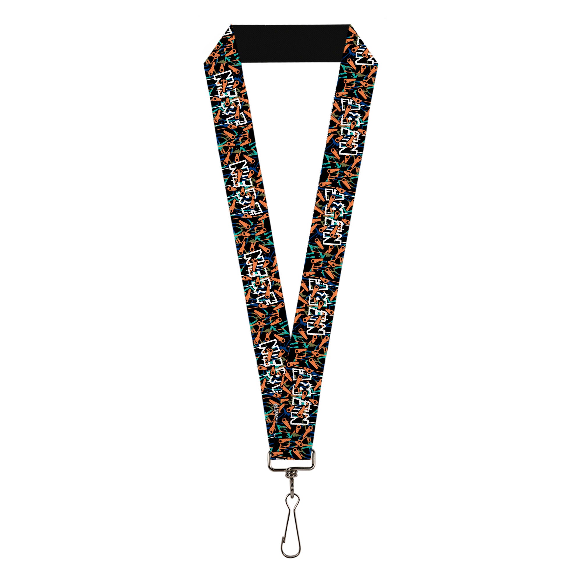 Lanyard - 1.0" - NERF Flying Darts Collage Black/Multi Color Lanyards Nerf