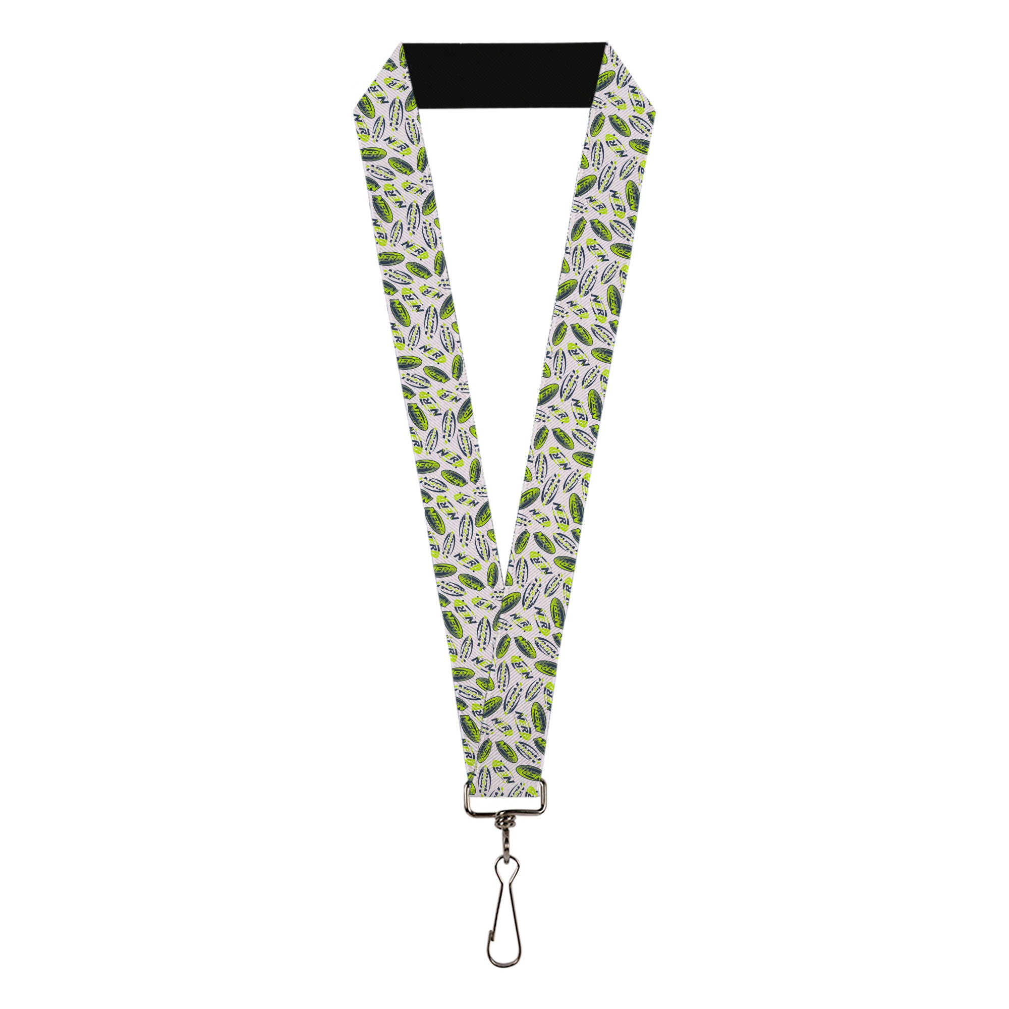 Lanyard - 1.0" - NERF Oval Logo Collage White/Blue/Green Lanyards Nerf