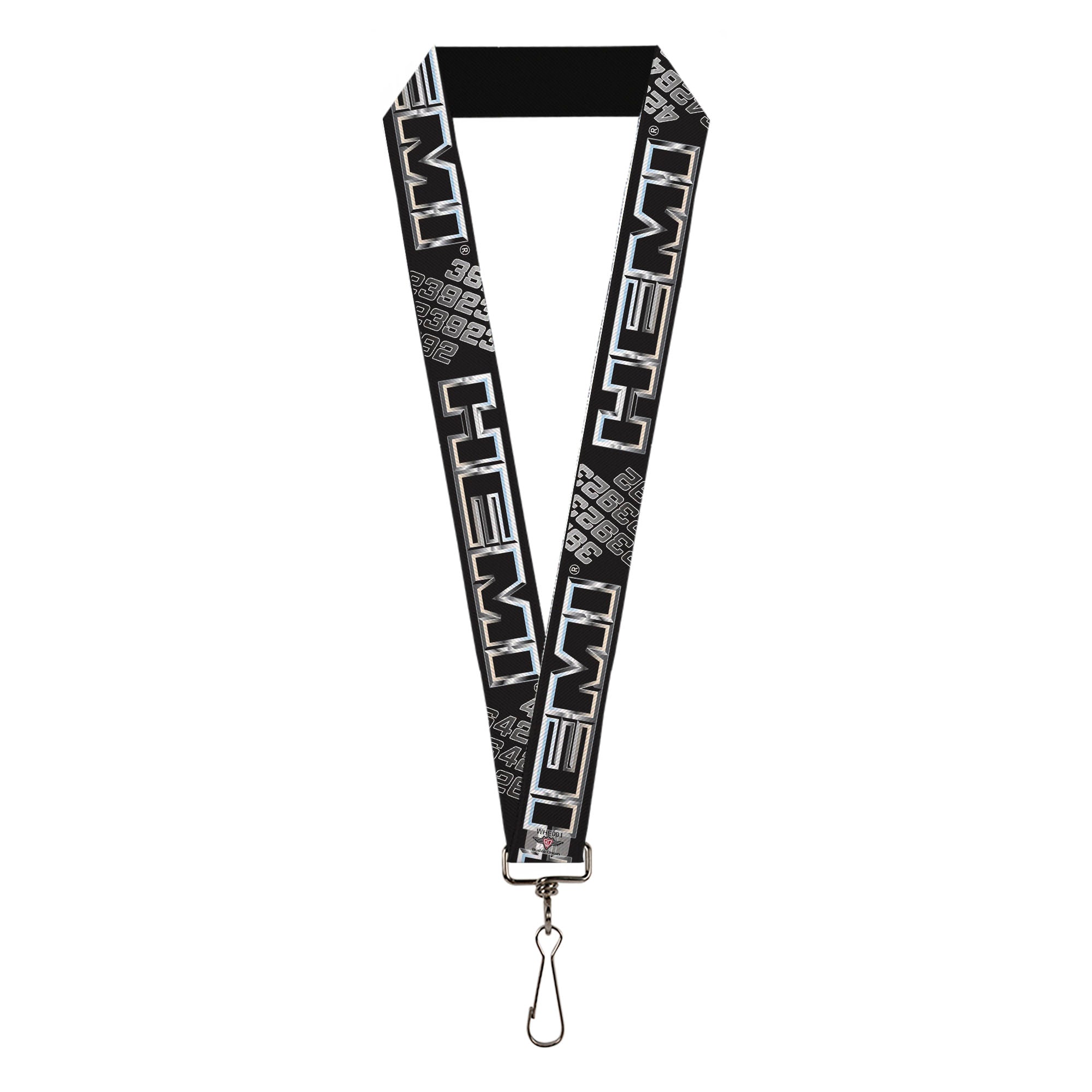 Lanyard - 1.0" - HEMI Bold Outline 392 426 Black Silver-Fade Lanyards Hemi