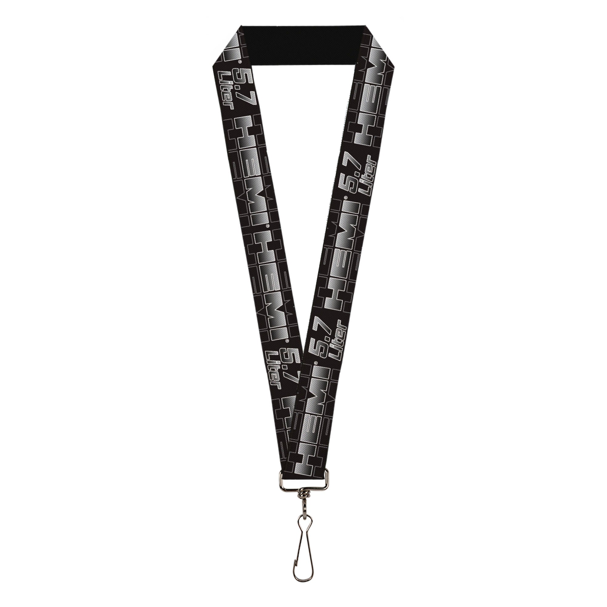 Lanyard - 1.0" - HEMI 5 7 LITER Black White Silver-Fade Lanyards Hemi