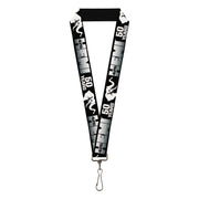Lanyard - 1.0" - HEMI 426 Elephant Logo 50 YEARS Black White Silver-Fade Lanyards Hemi