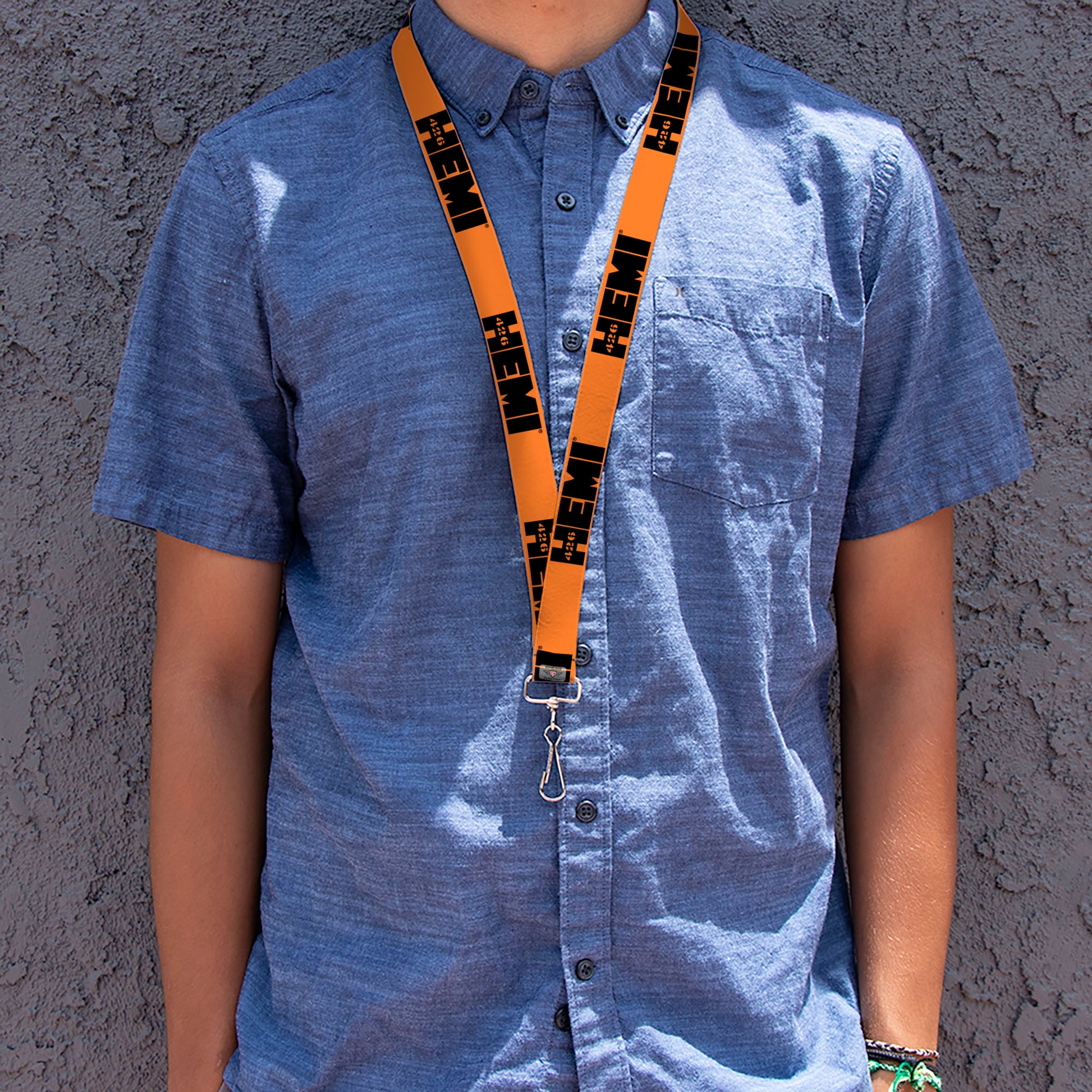 Lanyard - 1.0" - HEMI 426 Logo Repeat Orange Black Lanyards Hemi