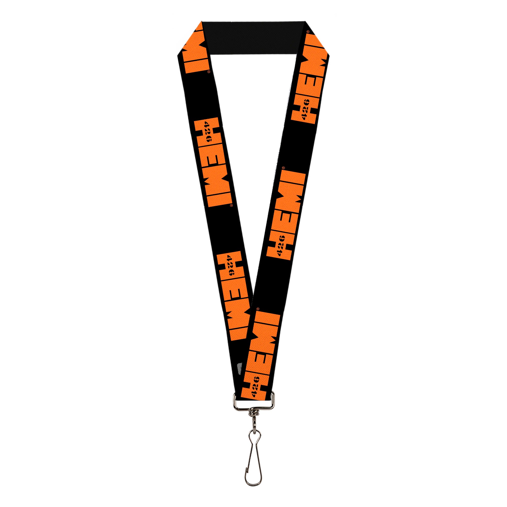 Lanyard - 1.0" - HEMI 426 Logo Repeat Black Orange Lanyards Hemi