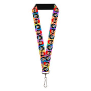 Lanyard - 1.0" - Homies in Dreamland Cheech and Chong Pose Flip Tie Dye Multi Color Lanyards Homies in Dreamland by Cheech & Chong