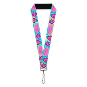Lanyard - 1.0" - HOMIES IN DREAMLAND Title Logo Cheech and Chong Faces Tie Dye Blues Lanyards Homies in Dreamland by Cheech & Chong