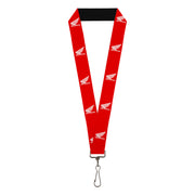 Lanyard - 1.0" - HONDA Motorcycle Logo Red White Lanyards Honda Motorsports