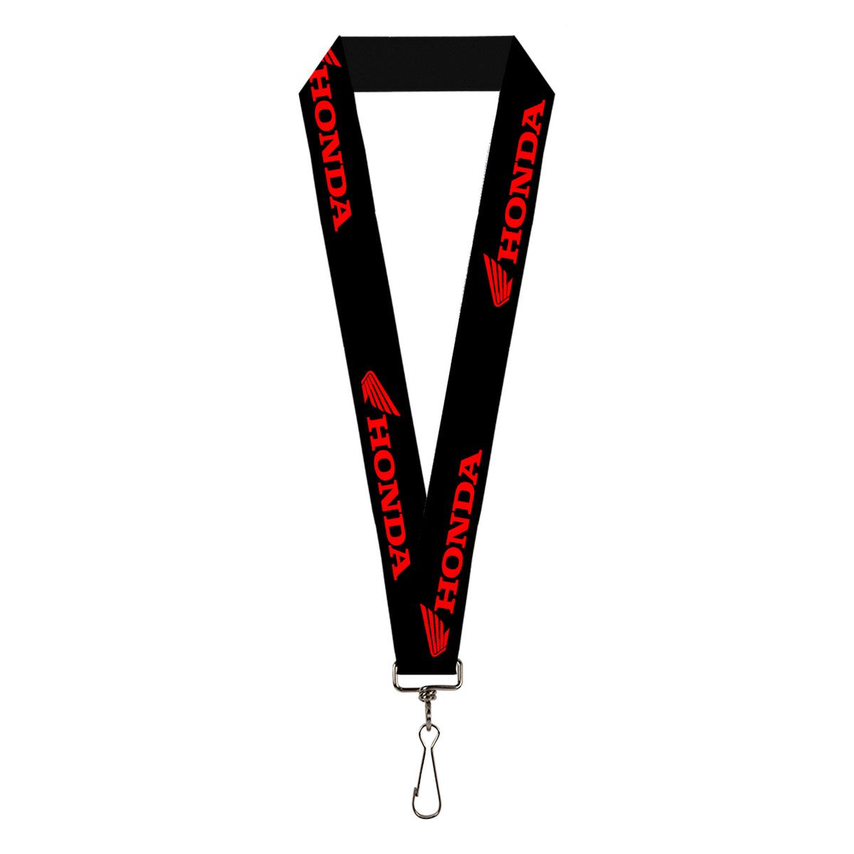 Lanyard - 1.0" - HONDA/Wing Logo Black/Red Lanyards Honda Motorsports