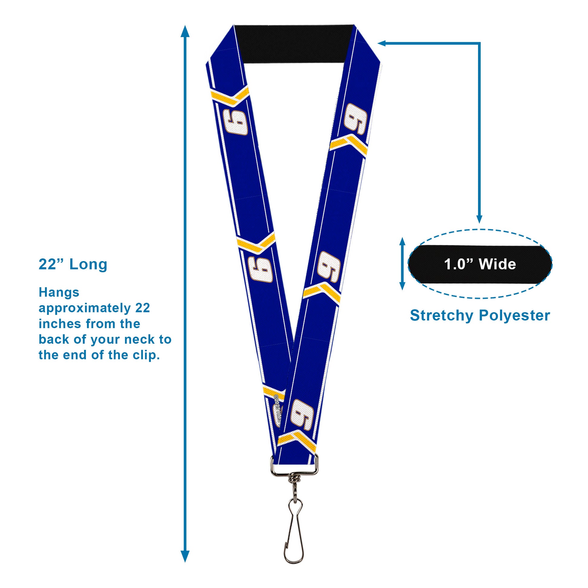 Lanyard - 1.0" - Chase Elliott #9 Car Scheme Blue/Yellow/White Lanyards Hendrick Motorsports