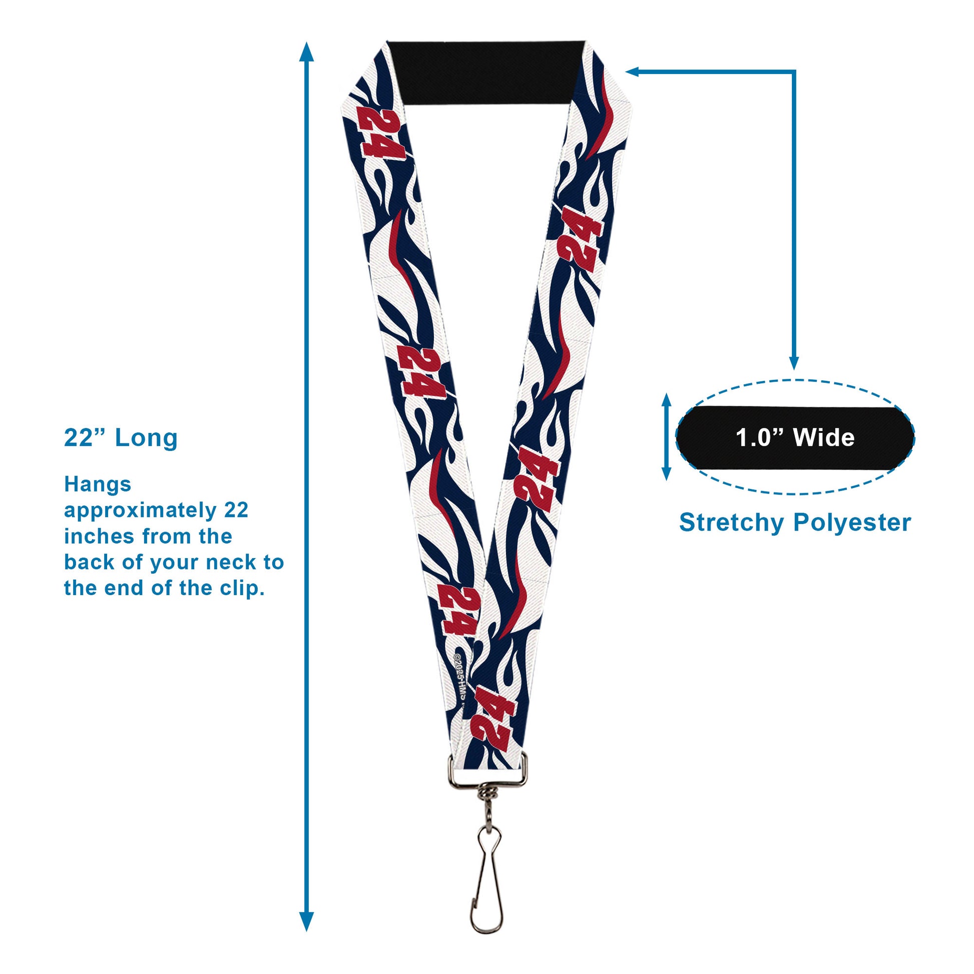 Lanyard - 1.0" - William Byron #24 Car Scheme White/Red/Blue Lanyards Hendrick Motorsports