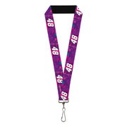 Lanyard - 1.0" - Alex Bowman #48 Car Scheme Purples/Pinks/White Lanyards Hendrick Motorsports