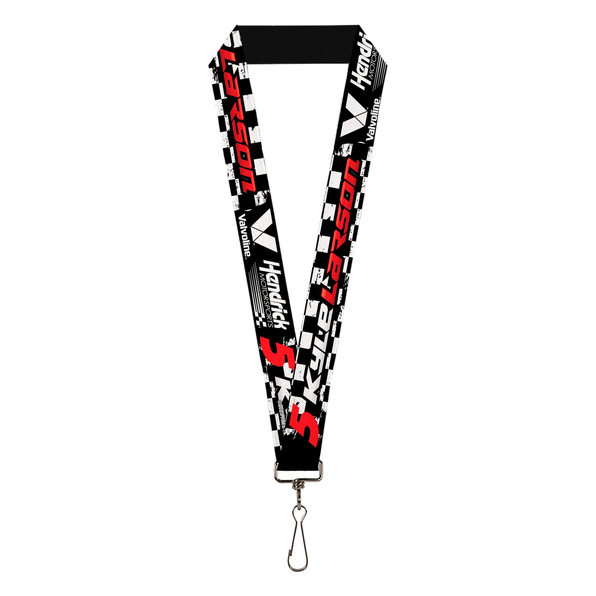 Lanyard - 1.0" - KYLE LARSON #5 VALVOLINE Hendrick Motorsports Logo Black/White/Red Lanyards Hendrick Motorsports