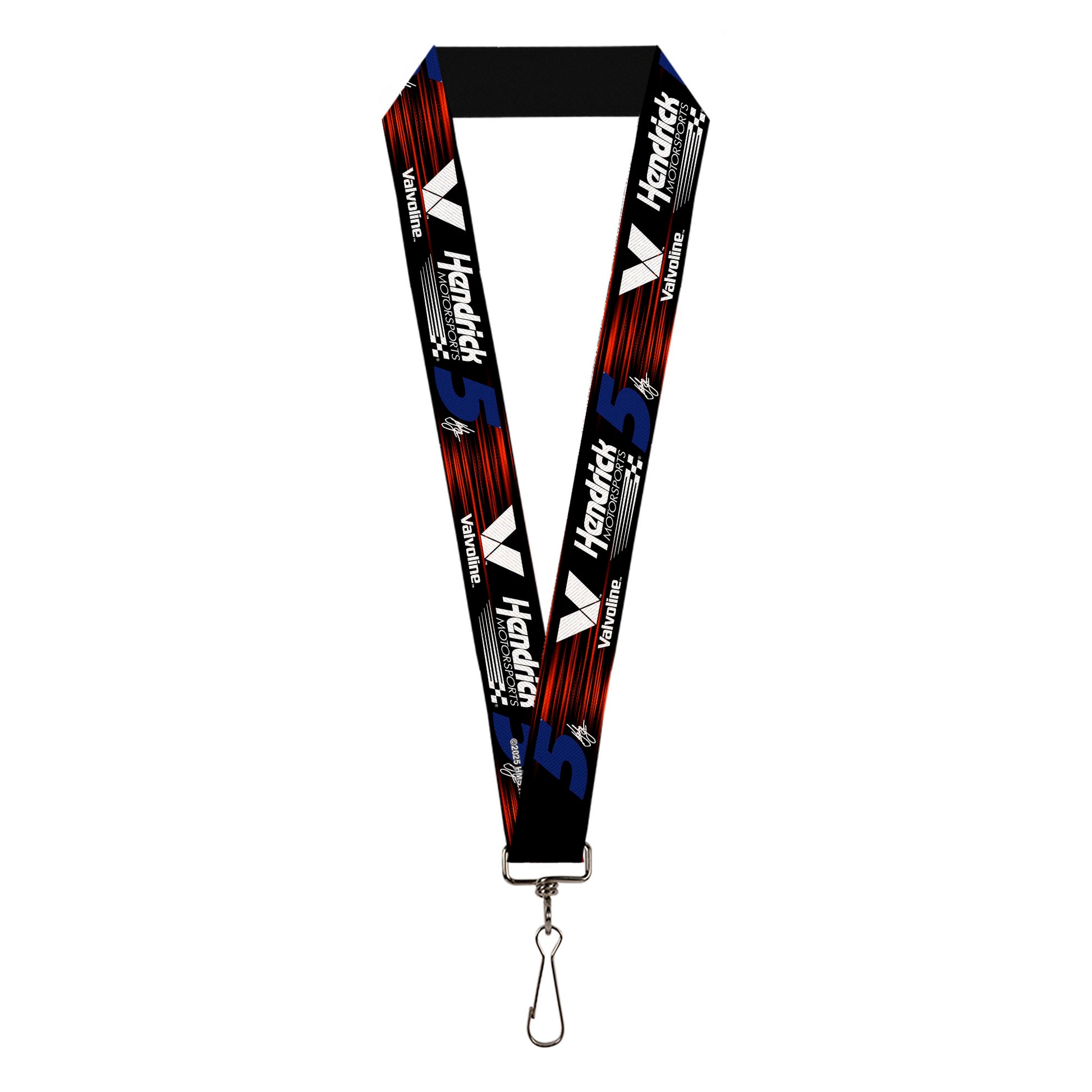 Lanyard - 1.0" - Kyle Larson #5 Autograph VALVOLINE Hendrick Motorsports Logo Black/Red/White/Blue Lanyards Hendrick Motorsports