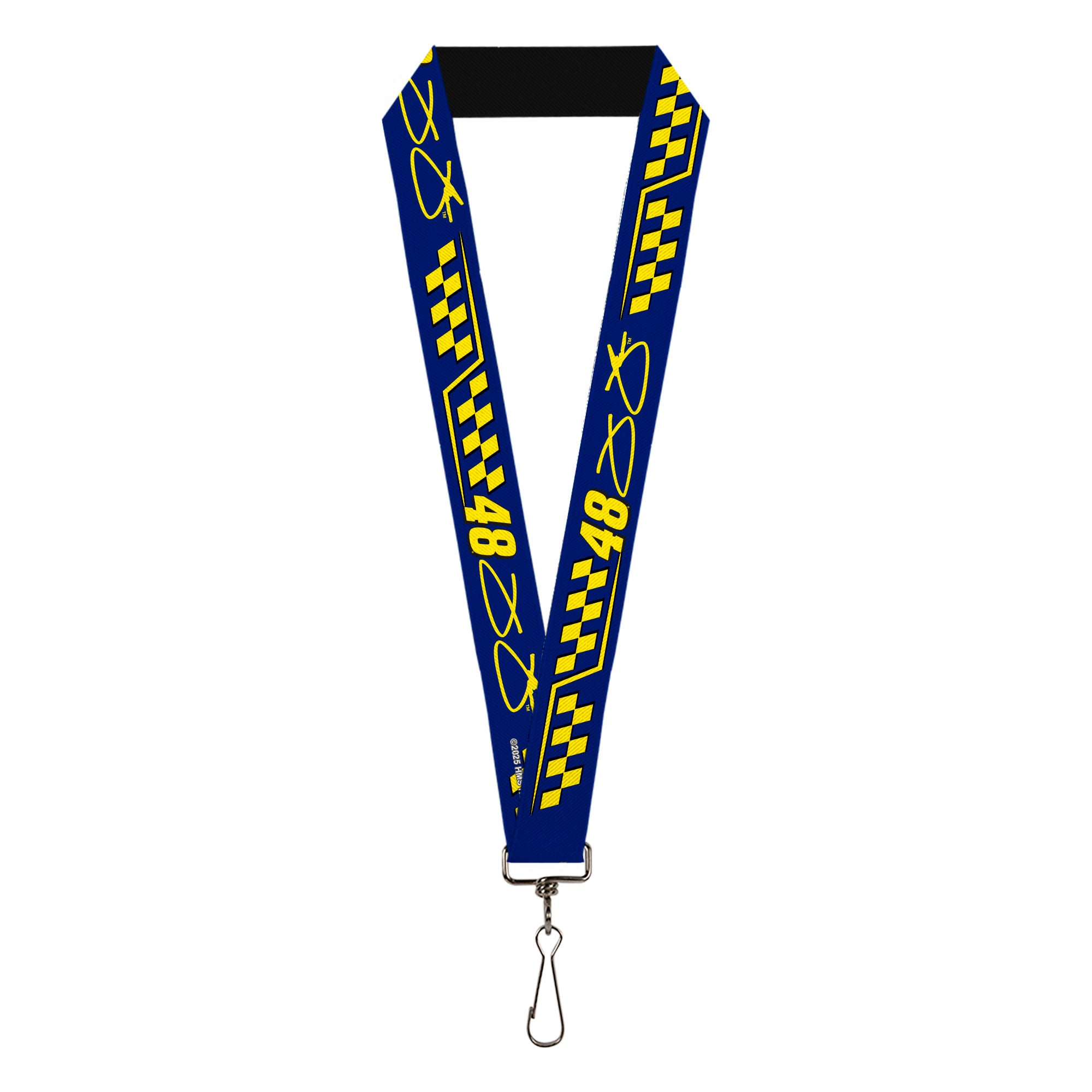 Lanyard - 1.0" - Jimmie Johnson #48 Autograph Checker Blue/Yellow Lanyards Hendrick Motorsports