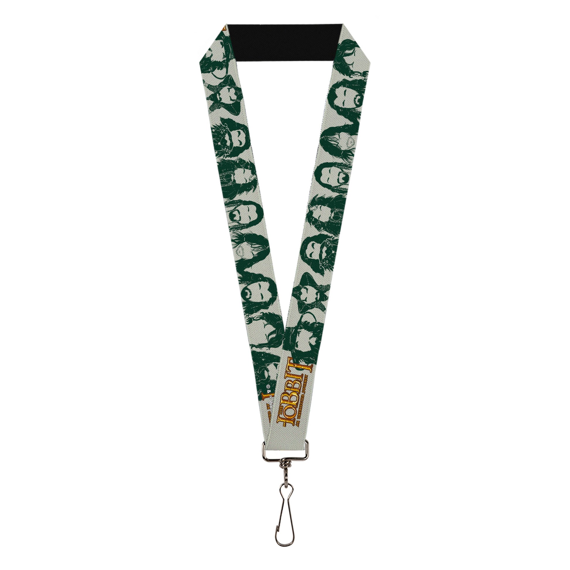 Lanyard - 1.0" - THE HOBBIT AN UNEXPECTED JOURNEY Title Logo and Beards of Middle Earth Gray/Green Lanyards The Hobbit