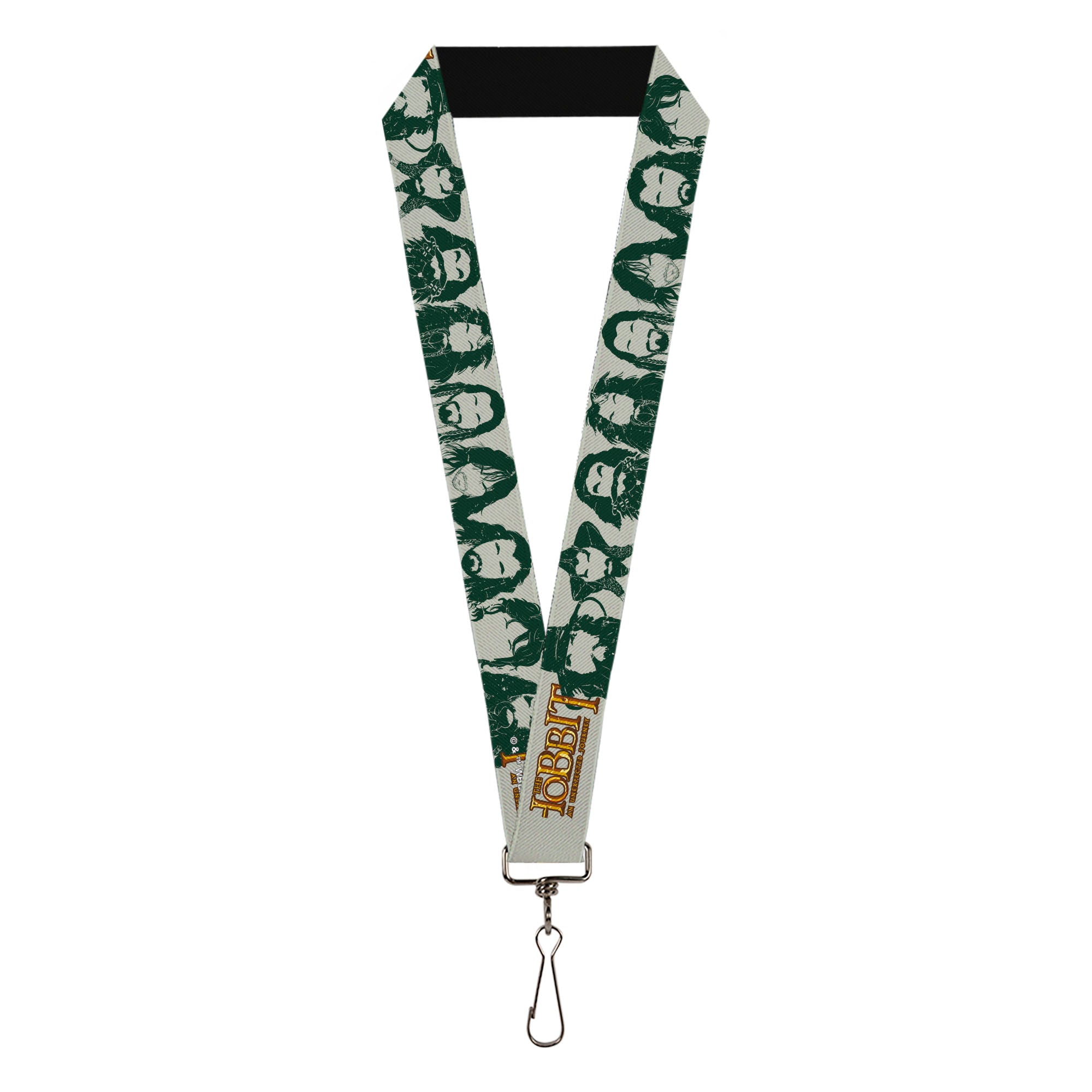 Lanyard - 1.0" - THE HOBBIT AN UNEXPECTED JOURNEY Title Logo and Beards of Middle Earth Gray/Green Lanyards The Hobbit