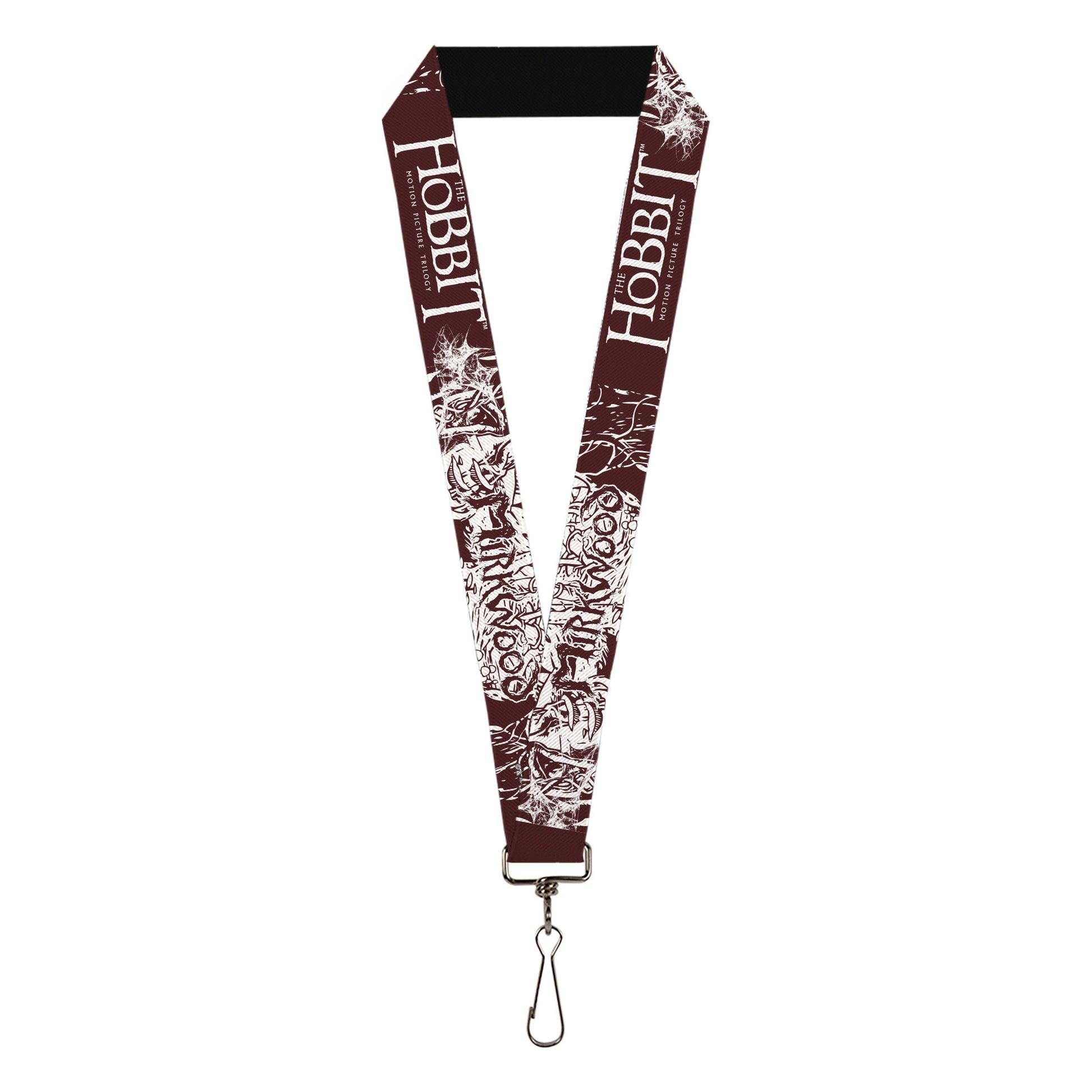 Lanyard - 1.0" - THE HOBBIT TRILOGY Title Logo and MIRKWOOD Text Brown/White Lanyards The Hobbit